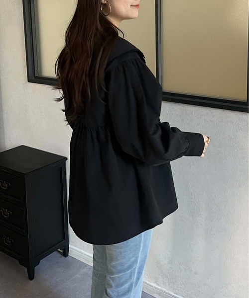 prose verse(プロズヴェール)の「BIGえりレーストリミングペプラムブラウス(シャツ/ブラウス・レディース・オフホワイト/ブラック・LARGE/MEDIUM)」の13枚目の写真