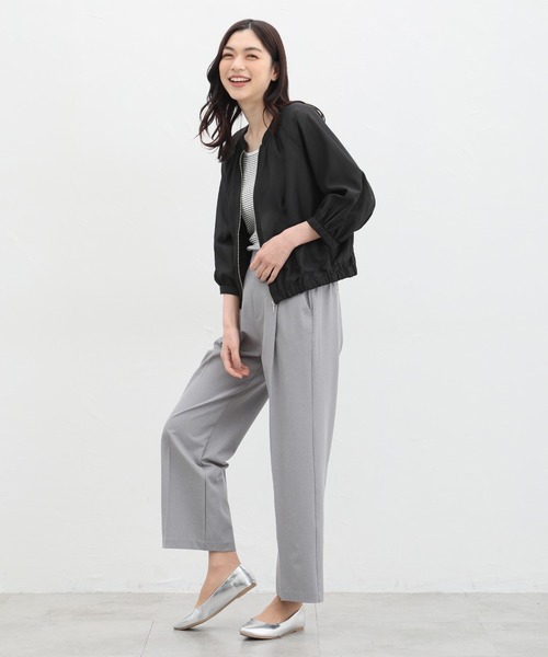 Honeys（ハニーズ）の「８分袖シアーブルゾン（ブルゾン・レディース・ブラック/スモークピンク/グレイッシュベージュ/チャコールグレー/ブラウン・S/M/L/LL）」の6枚目の写真