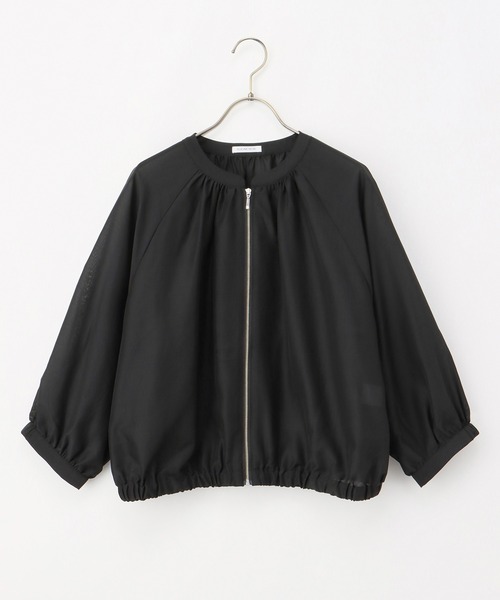 Honeys（ハニーズ）の「８分袖シアーブルゾン（ブルゾン・レディース・ブラック/スモークピンク/グレイッシュベージュ/チャコールグレー/ブラウン・S/M/L/LL）」の19枚目の写真