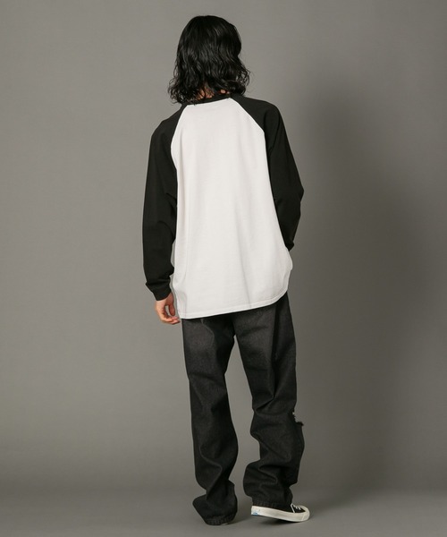 SAVIER（サビアー）の「【SAVIER/サビアー】 ルーズフィットラグランロンT（Tシャツ/カットソー・メンズ・ネイビー/ブラック・MEDIUM/LARGE）」の6枚目の写真