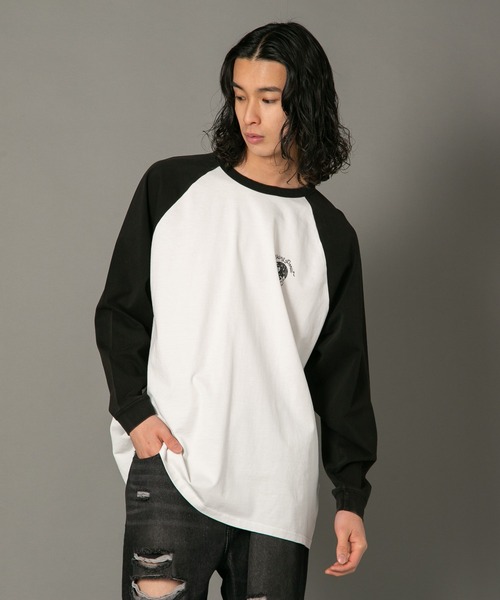 SAVIER（サビアー）の「【SAVIER/サビアー】 ルーズフィットラグランロンT（Tシャツ/カットソー・メンズ・ネイビー/ブラック・MEDIUM/LARGE）」の8枚目の写真