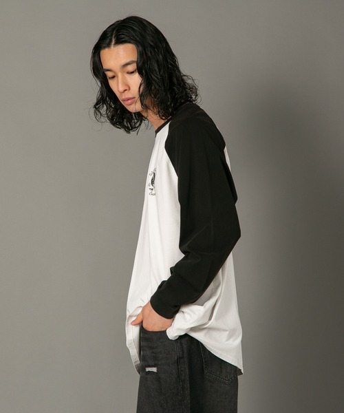 SAVIER（サビアー）の「【SAVIER/サビアー】 ルーズフィットラグランロンT（Tシャツ/カットソー・メンズ・ネイビー/ブラック・MEDIUM/LARGE）」の10枚目の写真