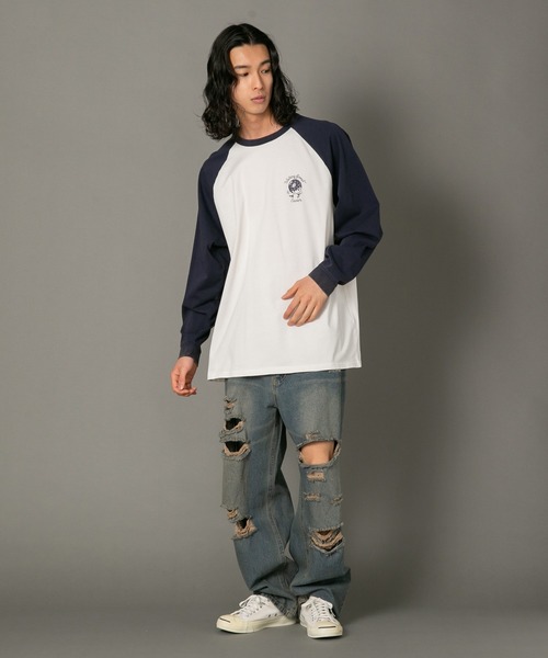 SAVIER（サビアー）の「【SAVIER/サビアー】 ルーズフィットラグランロンT（Tシャツ/カットソー・メンズ・ネイビー/ブラック・MEDIUM/LARGE）」の14枚目の写真