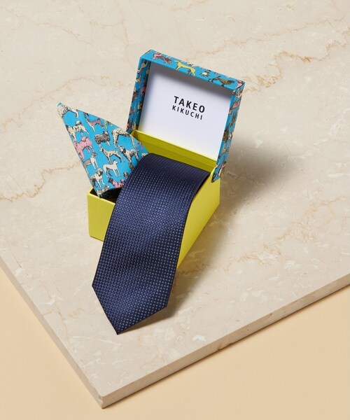 【セール】【LIBERTYプリント/BOXセット】リバティプリントハンカチ×ベーシックタイ BOX（ネクタイ）｜TAKEO KIKUCHI（タケオキクチ）