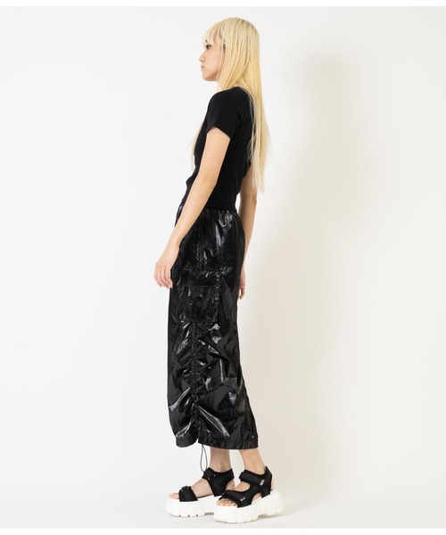 ANAP(アナップ)の「テレコリブテキスト刺繍タイトTシャツ(Tシャツ/カットソー・レディース・ブラック/グレー/ホワイト・FREE)」の15枚目の写真