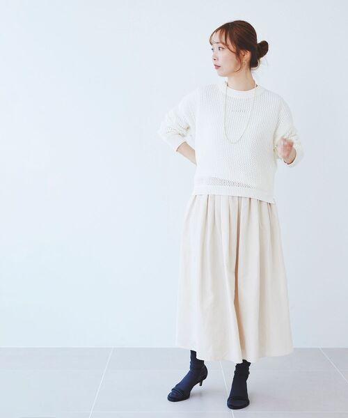 【セール】テープヤーンメッシュプルオーバー（ニット/セーター）｜le.coeur blanc（ルクールブラン）