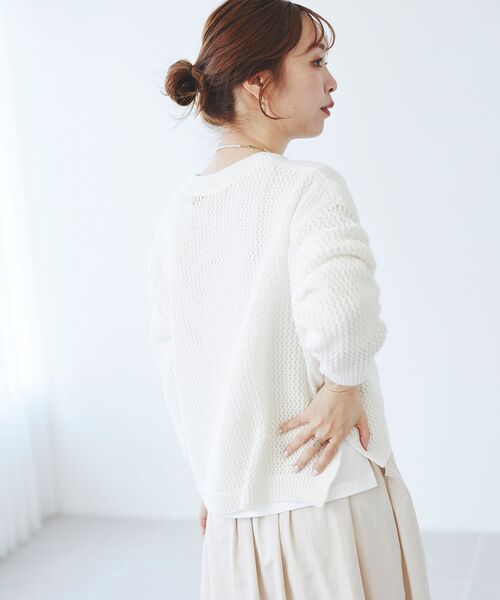 【セール】テープヤーンメッシュプルオーバー（ニット/セーター）｜le.coeur blanc（ルクールブラン）