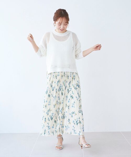 【セール】テープヤーンメッシュプルオーバー（ニット/セーター）｜le.coeur blanc（ルクールブラン）