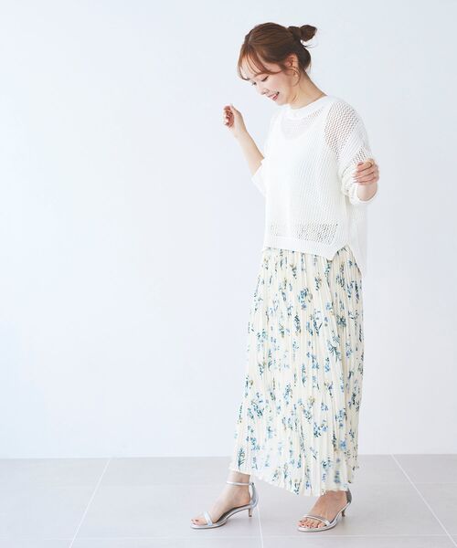 【セール】テープヤーンメッシュプルオーバー（ニット/セーター）｜le.coeur blanc（ルクールブラン）