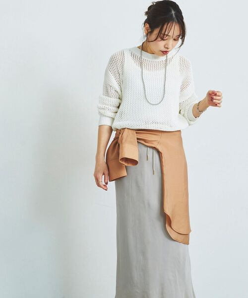 【セール】テープヤーンメッシュプルオーバー（ニット/セーター）｜le.coeur blanc（ルクールブラン）
