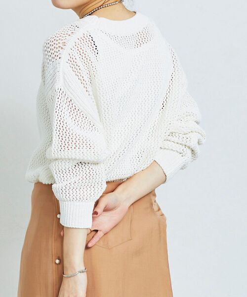 【セール】テープヤーンメッシュプルオーバー（ニット/セーター）｜le.coeur blanc（ルクールブラン）