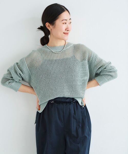 【セール】テープヤーンメッシュプルオーバー（ニット/セーター）｜le.coeur blanc（ルクールブラン）