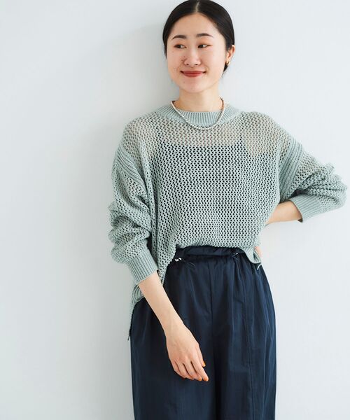 【セール】テープヤーンメッシュプルオーバー（ニット/セーター）｜le.coeur blanc（ルクールブラン）