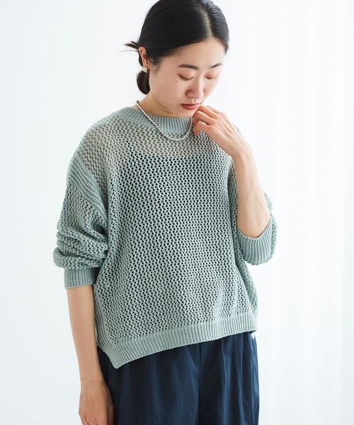 【セール】テープヤーンメッシュプルオーバー（ニット/セーター）｜le.coeur blanc（ルクールブラン）