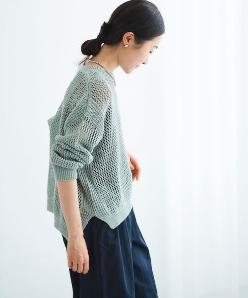 【セール】テープヤーンメッシュプルオーバー（ニット/セーター）｜le.coeur blanc（ルクールブラン）