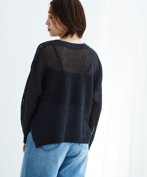 【セール】テープヤーンメッシュプルオーバー（ニット/セーター）｜le.coeur blanc（ルクールブラン）