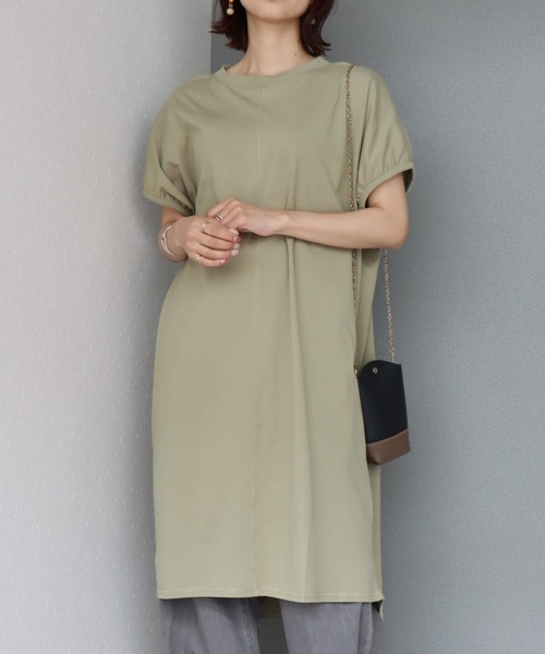 libelle more(リベル モア)の「《接触冷感》USAコットン 切替ワンピース(ワンピース・レディース・パープル/ブラック/ベージュ/ラベンダー/ライトカーキ・M/L)」の4枚目の写真