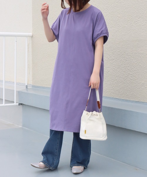 libelle more(リベル モア)の「《接触冷感》USAコットン 切替ワンピース(ワンピース・レディース・パープル/ブラック/ベージュ/ラベンダー/ライトカーキ・M/L)」の18枚目の写真