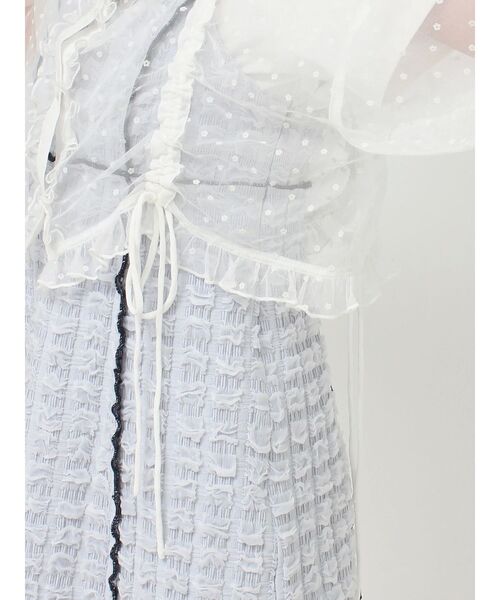 merry jenny（メリージェニー）の「【WEB限定】flowerシアードロストショートブラウス（シャツ/ブラウス・レディース・オフホワイト/ブラック・FREE）」の13枚目の写真