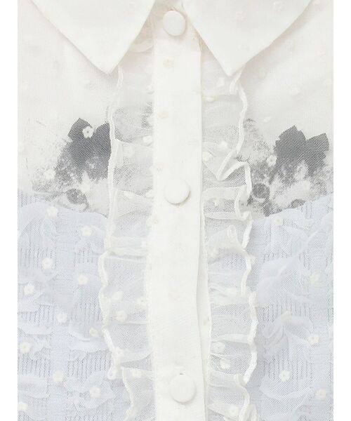 merry jenny（メリージェニー）の「【WEB限定】flowerシアードロストショートブラウス（シャツ/ブラウス・レディース・オフホワイト/ブラック・FREE）」の18枚目の写真