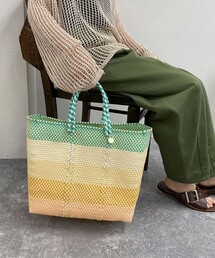 Letra（レトラ）の「メルカドバッグ 3カラーズチェック ネイビー