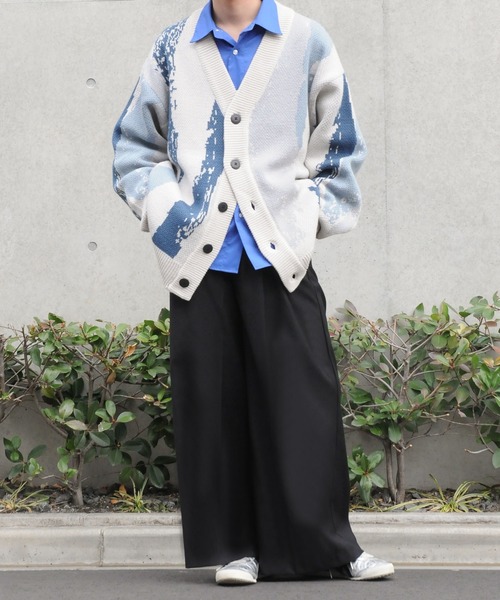 NILWAY（ニルウェイ）の「オーバーサイズスプラッシュカーディガン（カーディガン/ボレロ・メンズ・ホワイト/ブルー/ブラック・LARGE/MEDIUM）」の15枚目の写真