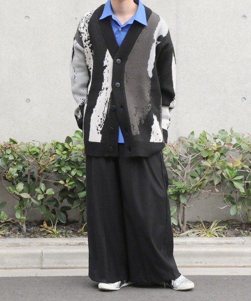 NILWAY（ニルウェイ）の「オーバーサイズスプラッシュカーディガン（カーディガン/ボレロ・メンズ・ホワイト/ブルー/ブラック・LARGE/MEDIUM）」の11枚目の写真