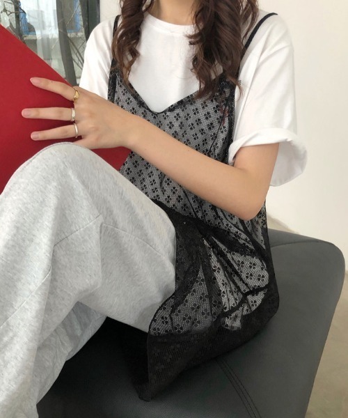 Sibra(シブラ)の「チュールキャミワンピース(ワンピース・レディース・ホワイト/ブラック・M)」の11枚目の写真