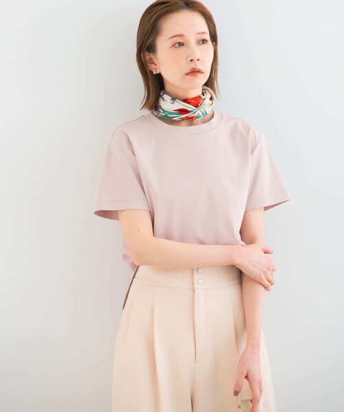 URBAN RESEARCH ROSSO WOMEN(アーバンリサーチ ロッソ)の「サイドスリットショートTシャツ(Tシャツ/カットソー・レディース・オフホワイト/ピンク/グリーン系その他・FREE)」の19枚目の写真