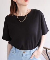 【USAコットン】ビッグシルエット 半袖ワッフルTシャツ