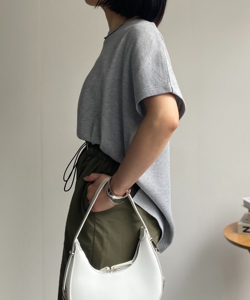 sakishimatokyo（サキシマトーキョー）の「【USAコットン】ビッグシルエット 半袖ワッフルTシャツ（Tシャツ/カットソー・レディース・ホワイト/ブラック/チャコールグレー/グレー・FREE）」の19枚目の写真