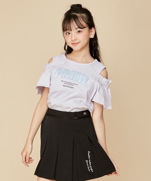 JENNI love(ジェニィラブ)の「2wayそでフリル肩あきTシャツ(Tシャツ/カットソー・キッズ・オフホワイト/ピンク/ラベンダー・130cm/140cm/150cm/160cm)」の3枚目の写真