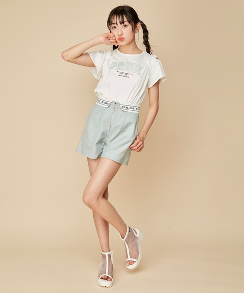 JENNI love(ジェニィラブ)の「2wayそでフリル肩あきTシャツ(Tシャツ/カットソー・キッズ・オフホワイト/ピンク/ラベンダー・130cm/140cm/150cm/160cm)」の6枚目の写真