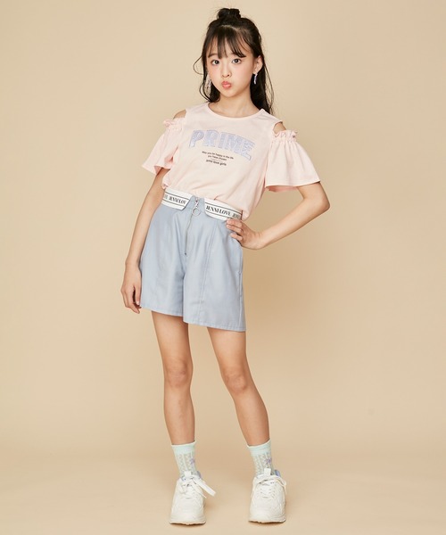 JENNI love(ジェニィラブ)の「2wayそでフリル肩あきTシャツ(Tシャツ/カットソー・キッズ・オフホワイト/ピンク/ラベンダー・130cm/140cm/150cm/160cm)」の9枚目の写真