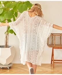 クロシェ編み Vネック ポンチョ チュニック