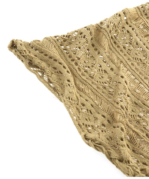 anap mimpi（アナップミンピ）の「クロシェ編み Vネック ポンチョ チュニック（Tシャツ/カットソー・レディース・オフホワイト/ベージュ・FREE）」の18枚目の写真