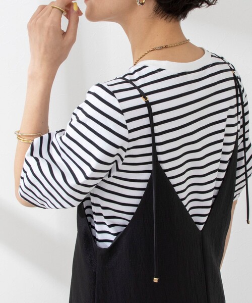 NOLLEY’S（ノーリーズ）の「BASIC 5分袖プルオーバーカットソー（Tシャツ/カットソー・レディース・ブラック/グリーン/ミント/ロイヤルブルー/オフホワイト/チャコールグレー/ブラック系その他/ピンク/ブラック系その他2・36/38）」の11枚目の写真