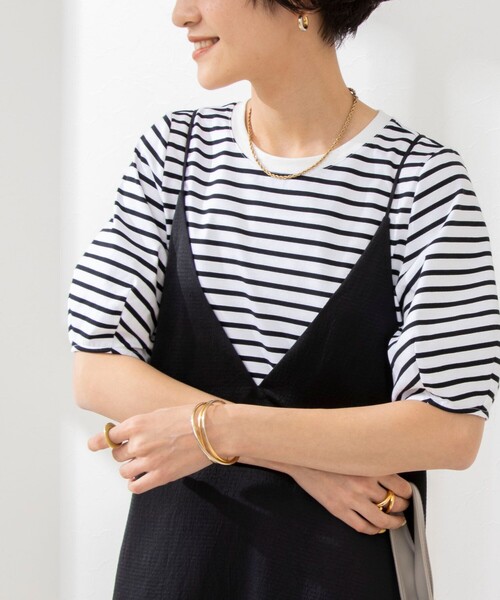 NOLLEY’S（ノーリーズ）の「BASIC 5分袖プルオーバーカットソー（Tシャツ/カットソー・レディース・ブラック/グリーン/ミント/ロイヤルブルー/オフホワイト/チャコールグレー/ブラック系その他/ピンク/ブラック系その他2・36/38）」の12枚目の写真