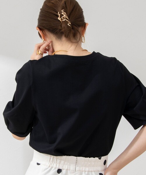 NOLLEY’S（ノーリーズ）の「BASIC 5分袖プルオーバーカットソー（Tシャツ/カットソー・レディース・ブラック/グリーン/ミント/ロイヤルブルー/オフホワイト/チャコールグレー/ブラック系その他/ピンク/ブラック系その他2・36/38）」の18枚目の写真