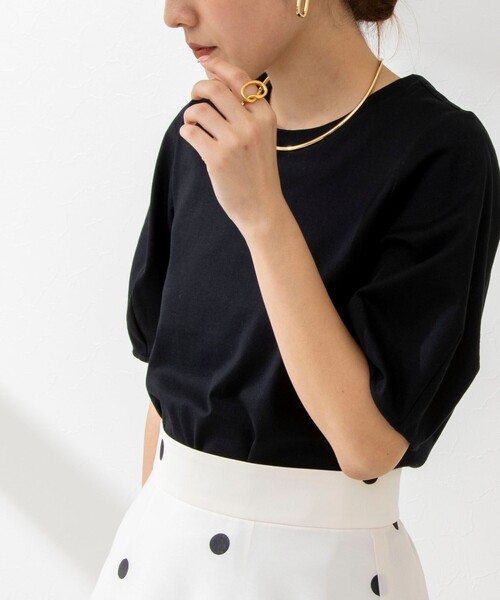 NOLLEY’S（ノーリーズ）の「BASIC 5分袖プルオーバーカットソー（Tシャツ/カットソー・レディース・ブラック/グリーン/ミント/ロイヤルブルー/オフホワイト/チャコールグレー/ブラック系その他/ピンク/ブラック系その他2・36/38）」の19枚目の写真