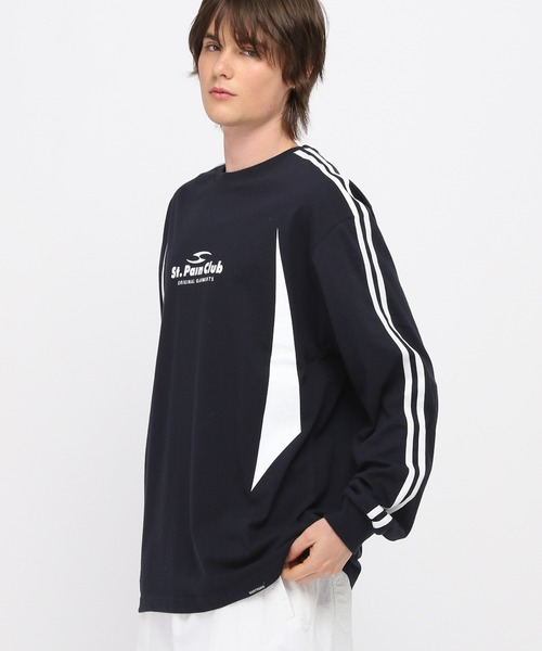 セール】【UNISEX】SAINTPAIN／EMBLEMラインロングスリーブT