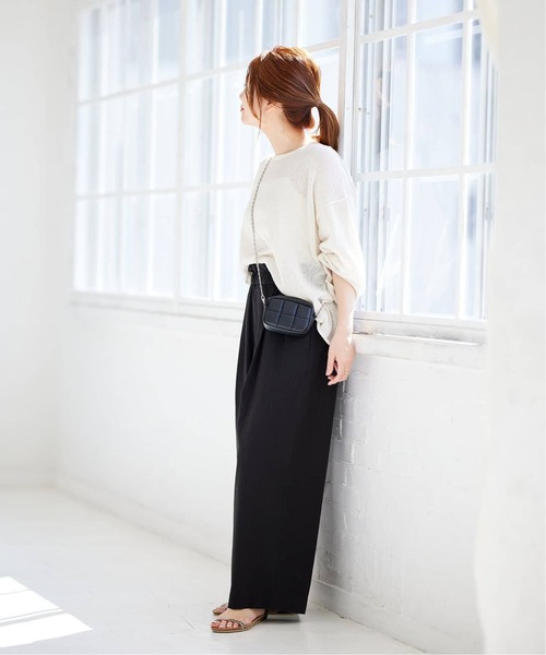 JOURNAL STANDARD(ジャーナルスタンダード)の「《追加2》ウォッシャブルコットンリネンVISワイドパンツ(その他パンツ・レディース・ライトグレー/サックスブルー/ダークブルー/ブラック・40/38/36/34)」の5枚目の写真
