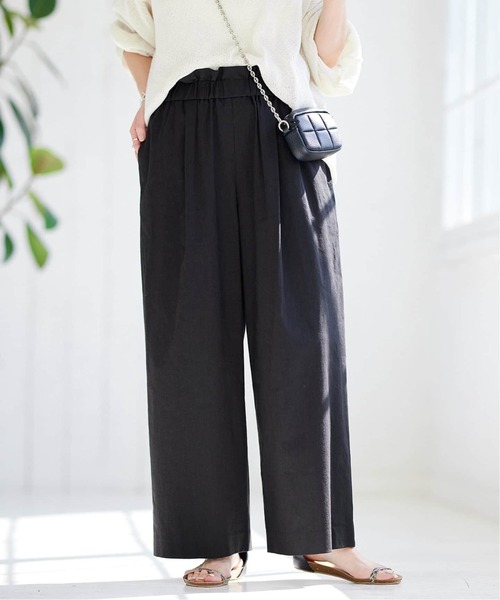 JOURNAL STANDARD(ジャーナルスタンダード)の「《追加2》ウォッシャブルコットンリネンVISワイドパンツ(その他パンツ・レディース・ライトグレー/サックスブルー/ダークブルー/ブラック・40/38/36/34)」の6枚目の写真