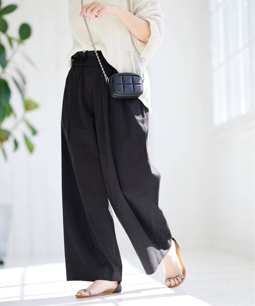 JOURNAL STANDARD(ジャーナルスタンダード)の「《追加2》ウォッシャブルコットンリネンVISワイドパンツ(その他パンツ・レディース・ライトグレー/サックスブルー/ダークブルー/ブラック・40/38/36/34)」の7枚目の写真