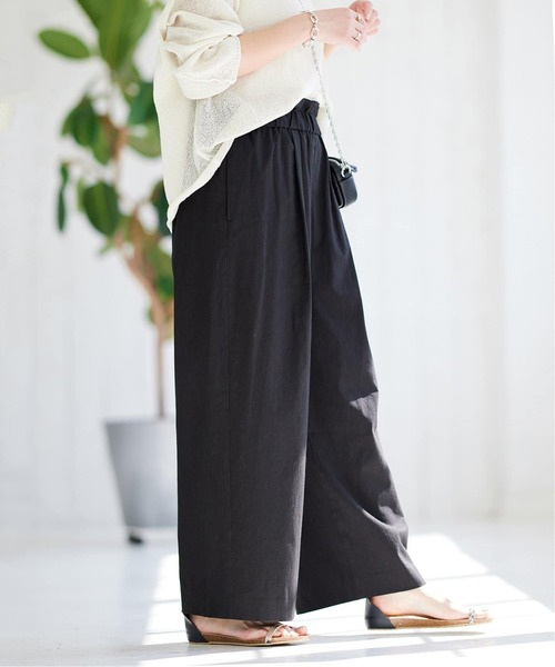 JOURNAL STANDARD(ジャーナルスタンダード)の「《追加2》ウォッシャブルコットンリネンVISワイドパンツ(その他パンツ・レディース・ライトグレー/サックスブルー/ダークブルー/ブラック・40/38/36/34)」の8枚目の写真