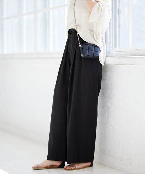 JOURNAL STANDARD(ジャーナルスタンダード)の「《追加2》ウォッシャブルコットンリネンVISワイドパンツ(その他パンツ・レディース・ライトグレー/サックスブルー/ダークブルー/ブラック・40/38/36/34)」の9枚目の写真
