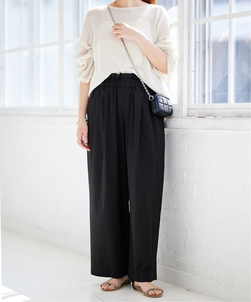 JOURNAL STANDARD(ジャーナルスタンダード)の「《追加2》ウォッシャブルコットンリネンVISワイドパンツ(その他パンツ・レディース・ライトグレー/サックスブルー/ダークブルー/ブラック・40/38/36/34)」の10枚目の写真