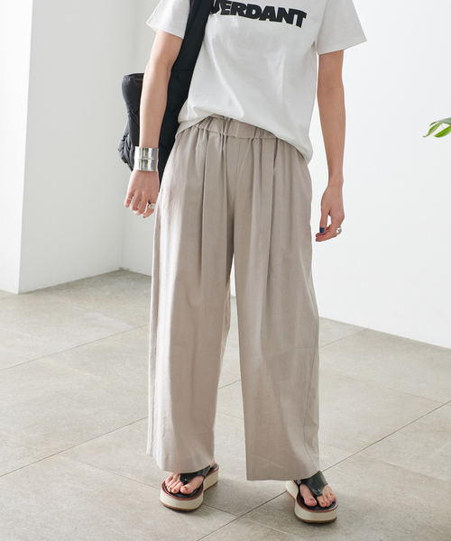 JOURNAL STANDARD(ジャーナルスタンダード)の「《追加2》ウォッシャブルコットンリネンVISワイドパンツ(その他パンツ・レディース・ライトグレー/サックスブルー/ダークブルー/ブラック・40/38/36/34)」の16枚目の写真