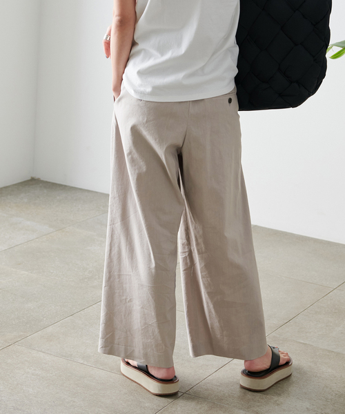 JOURNAL STANDARD(ジャーナルスタンダード)の「《追加2》ウォッシャブルコットンリネンVISワイドパンツ(その他パンツ・レディース・ライトグレー/サックスブルー/ダークブルー/ブラック・40/38/36/34)」の17枚目の写真