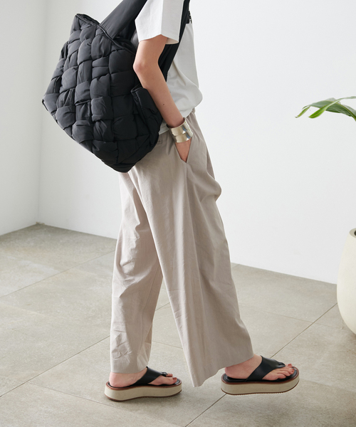 JOURNAL STANDARD(ジャーナルスタンダード)の「《追加2》ウォッシャブルコットンリネンVISワイドパンツ(その他パンツ・レディース・ライトグレー/サックスブルー/ダークブルー/ブラック・40/38/36/34)」の18枚目の写真